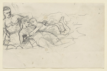 Standing Man Looking Toward Two Drowning Figures (Study for Undertow)